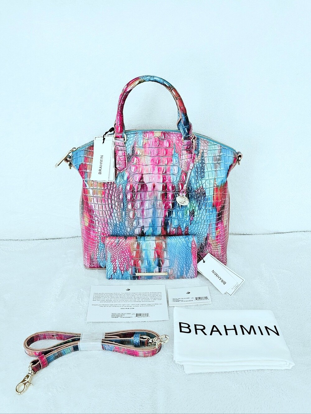 NWT Brahmin FANCIFUL Large Duxbury Satchel w/Ady Wallet